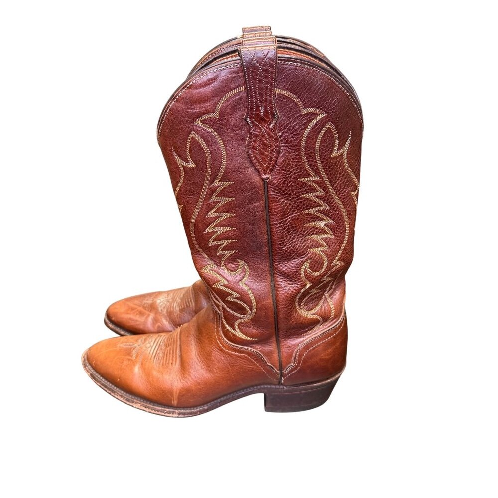 El Dorado Men’s Western Cowboy Boots Brown Leather 13” Shaft Size 10D R9211